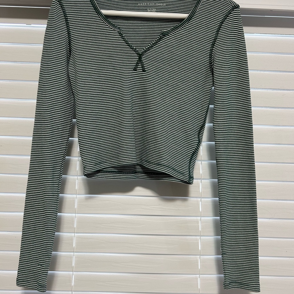 American Eagle Striped Long Sleeve Top